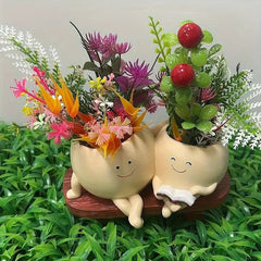 Smiling Face Bench Planter