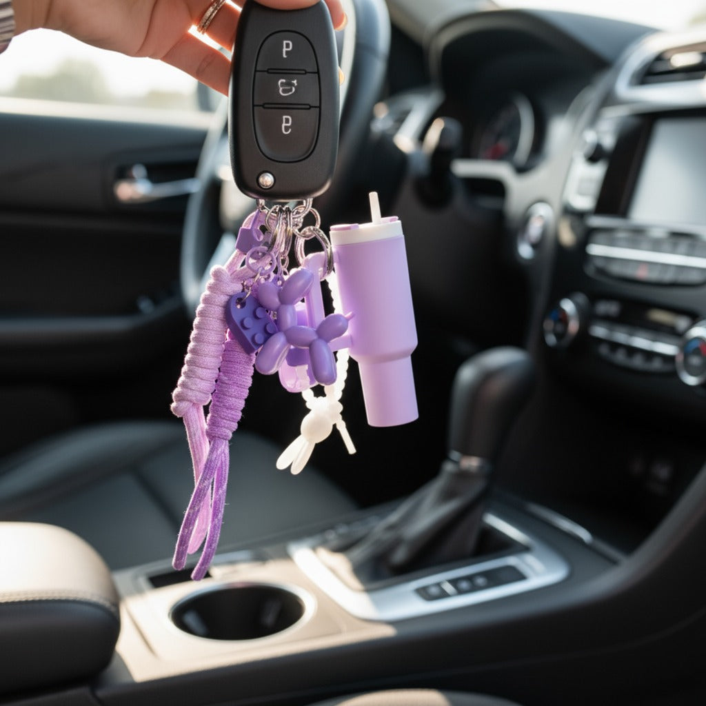 Aesthetic Mini Cup Keychain Set