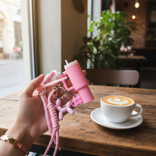 Aesthetic Mini Cup Keychain Set