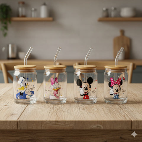 Disney Sipper Glass With Straw