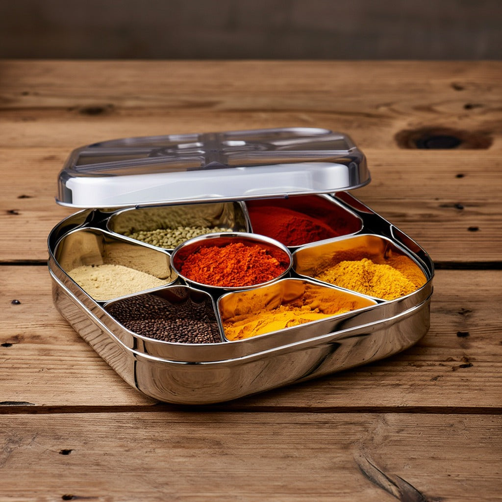 Stainless Steel Spice Box – Easy to Clean & Maintain