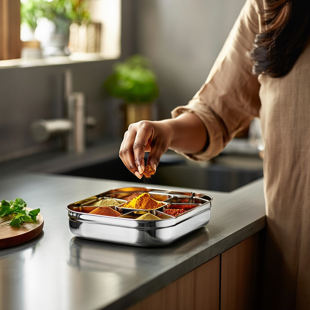 Stainless Steel Spice Box – Perfect for Everyday Cooking
