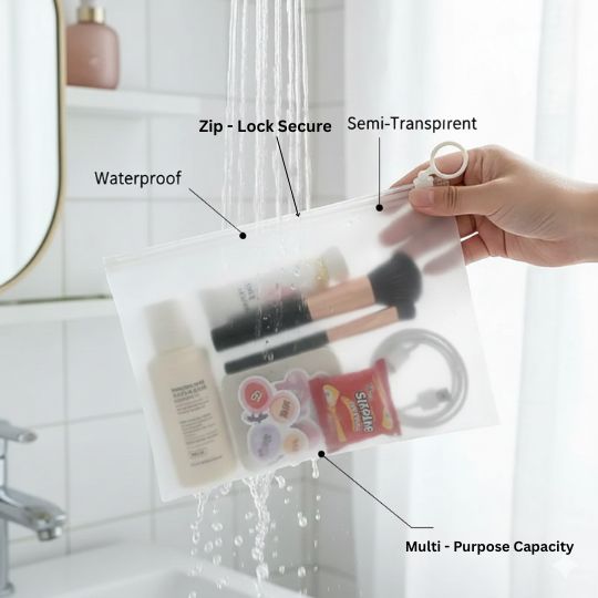 Transparent Storage Pouches – Ideal for travel and everyday use