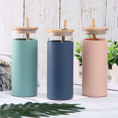 Bamboo Lid Glass Tumbler