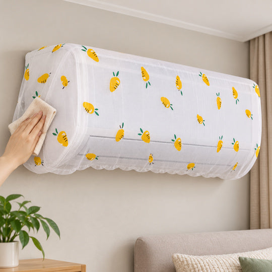 AirNest Printed AC Cover — cloth wiping demonstration
