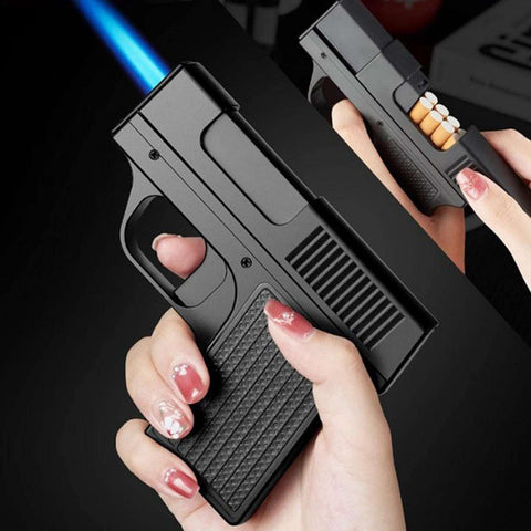 Gun Shape Cigarette Case Lighter