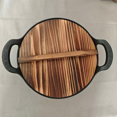 Non-Stick Cooking Pot with Wooden Lid