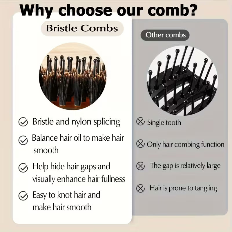 Smoothing Bristle Hair Brush – Perfect for Styling & Straightening
