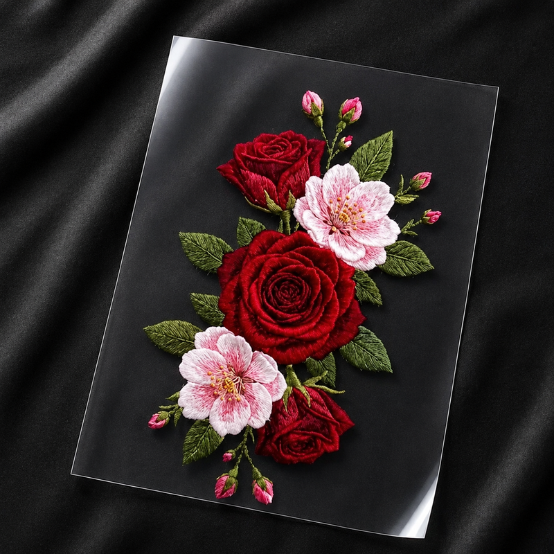 Embroidery Floral Sticker Set