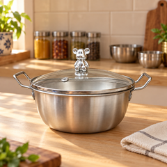 Bear Lid Cooking Pot on an Indian kitchen counter