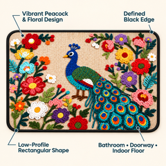 Blooming Peacock Floor Mat - 07-feature