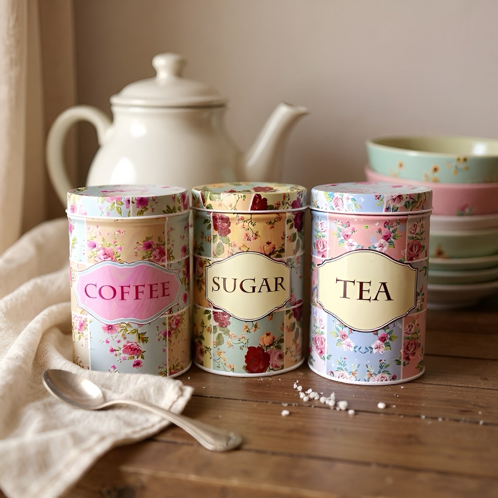 Vintage Storage Tin Set – Complete 3-Piece Set