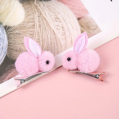 Fluffy Bunny Hair Clips