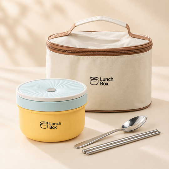 Ceramic Insulated Lunch Bowl complete set