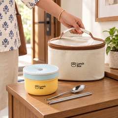 Ceramic Insulated Lunch Bowl with handled carry bag
