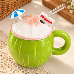 Coconut Ceramic Mug — lid detail