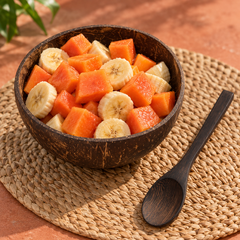 Coconut Shell Bowl and Spoon — fruit serving