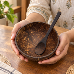 Coconut Shell Bowl and Spoon — scale