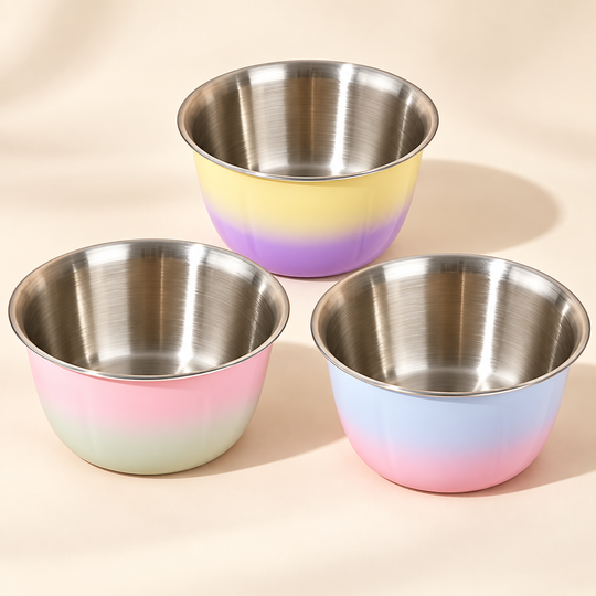 Colourful Steel Serving Bowls — hero