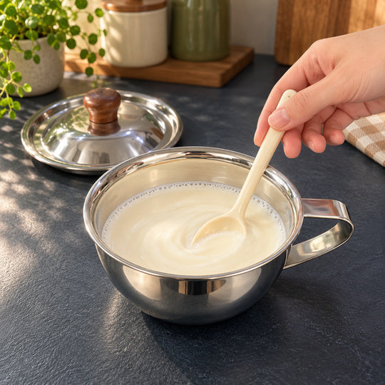CozyCrave Handled Bowl stirring