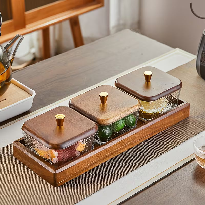 Divided Wooden Dry Fruit Tray