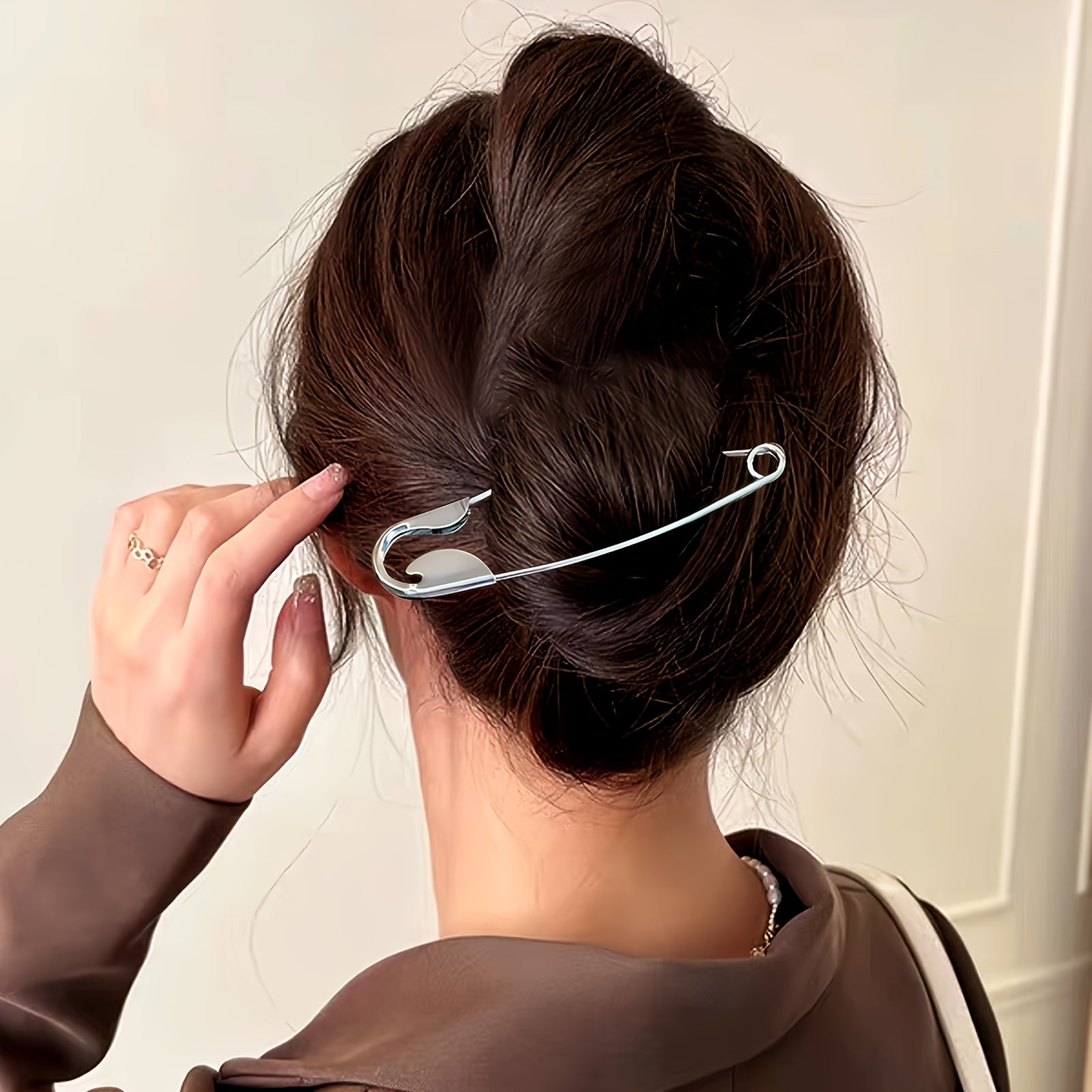 Oversized Safety Pin Hair Clip – Creative Statement Design