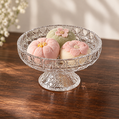 Diamond Glass Snack Bowl with desserts