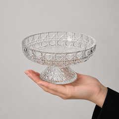 Diamond Glass Snack Bowl held in hand