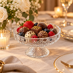 Diamond Glass Snack Bowl on dining table