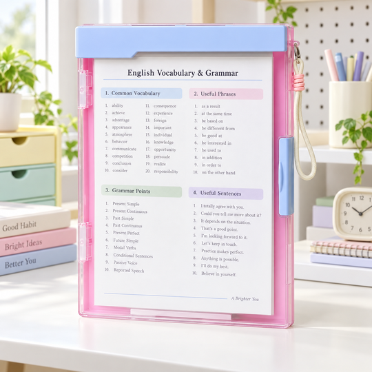 Document Organizer Clipboard standing upright for document viewing