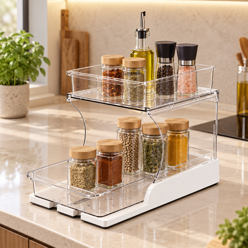 EasyReach Pull-Out Organizer — Kitchen spice storage
