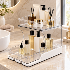 EasyReach Pull-Out Organizer — Two-level skincare storage