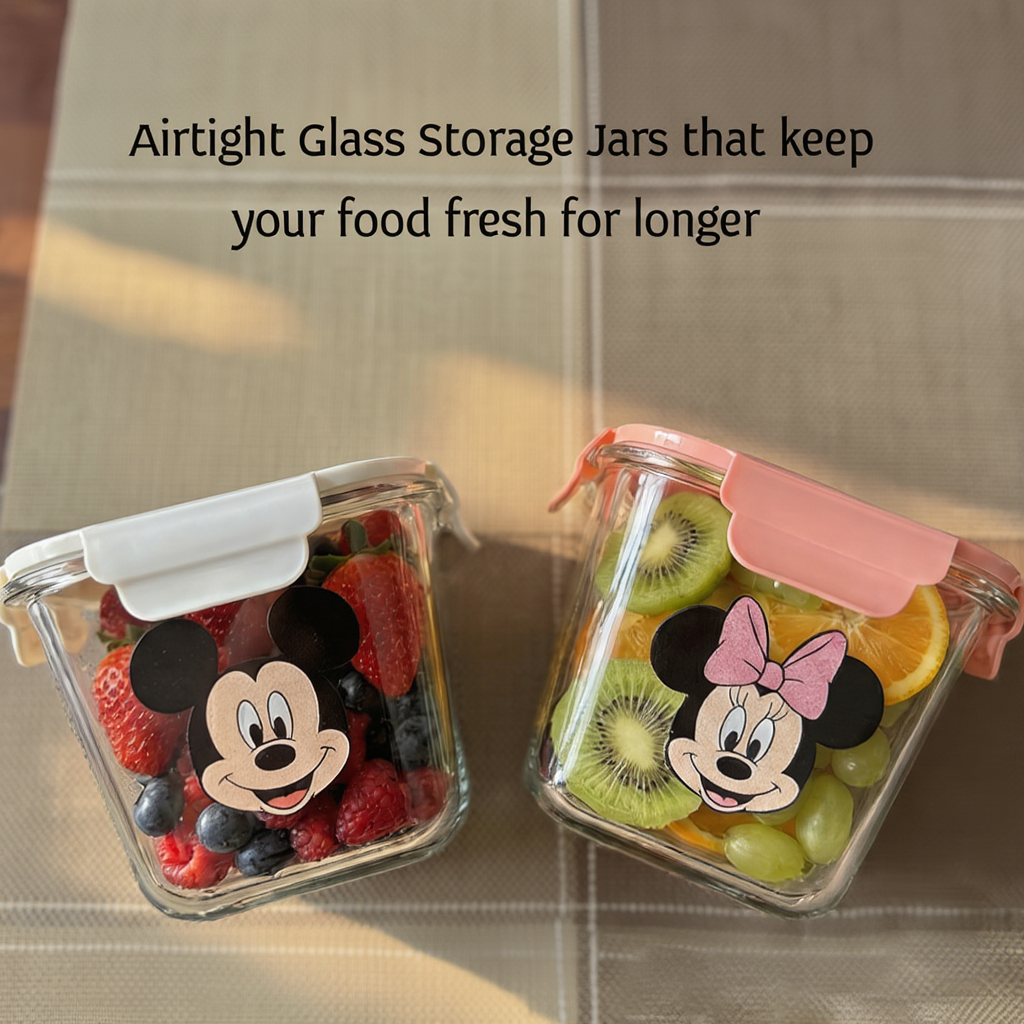 Mickey & Friends Glass Jars – Compact &amp; Stackable