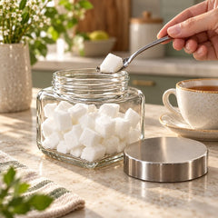 Everyday Square Pantry Jar serving sugar cubes
