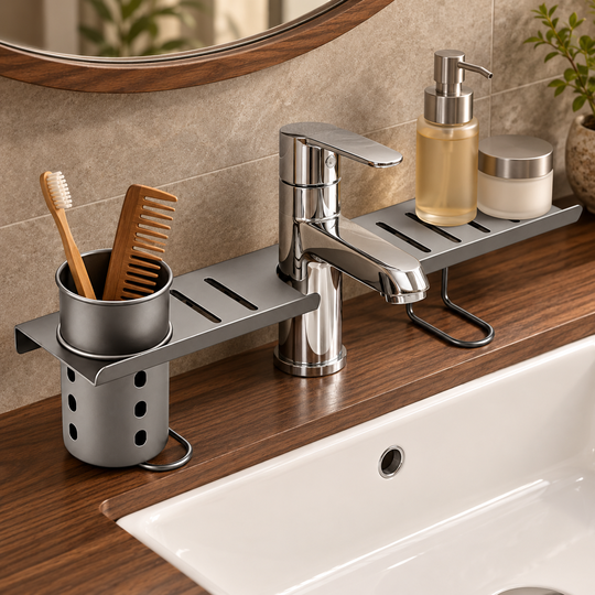 FaucetFit Storage Rack organized bathroom storage