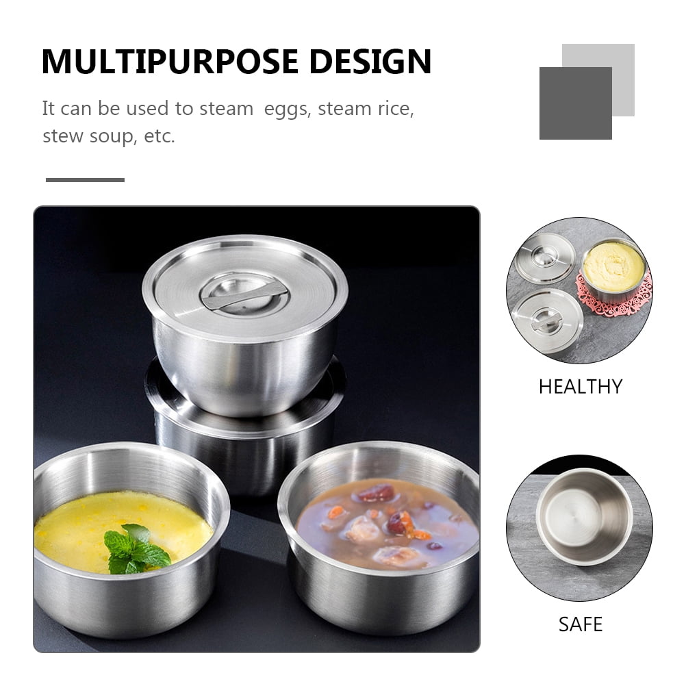 Stainless Steel Food Bowl with Lid – Portable & Convenient