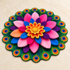 Feather Flower Floor Mat