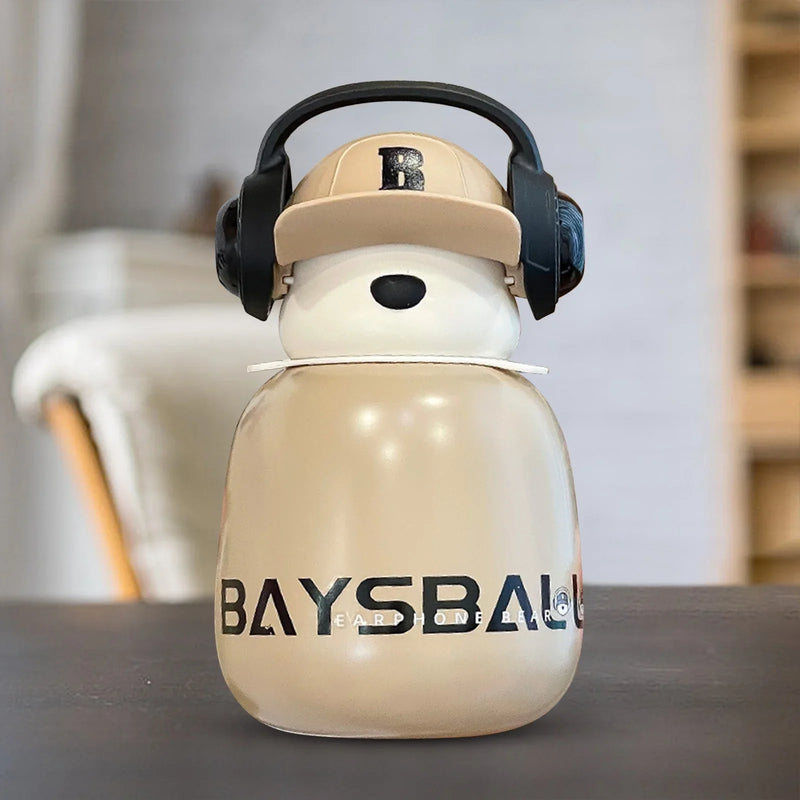 Earphone Bear Water Bottle