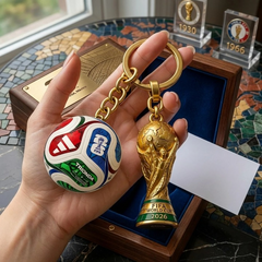 Football Keychain with Mini Gold Trophy