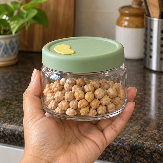 Flexible Lid Storage Jar – handheld scale