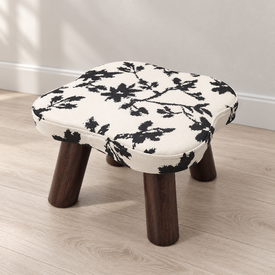 Floral Cushioned Stool — angle
