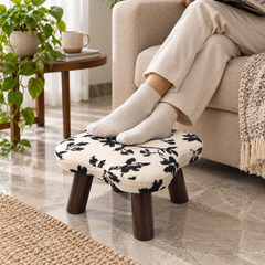 Floral Cushioned Stool — footrest