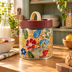 Floral Glass Storage Jar hero