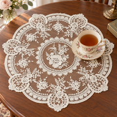 Floral Lace Table Mat with tea setting