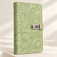 Green floral organizer with combination clasp