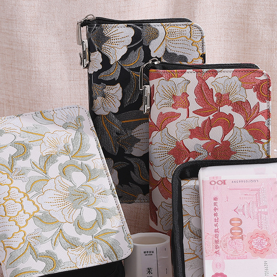 Floral cash organizer colourways and open view