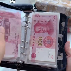 Transparent cash sleeves and six-ring binder mechanism