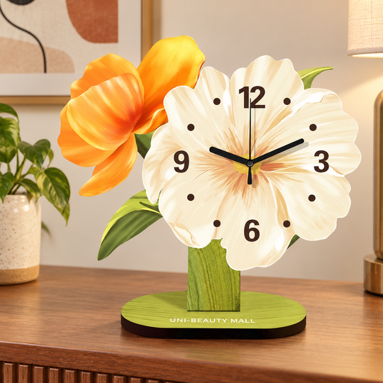 Flower Table Clock — living room