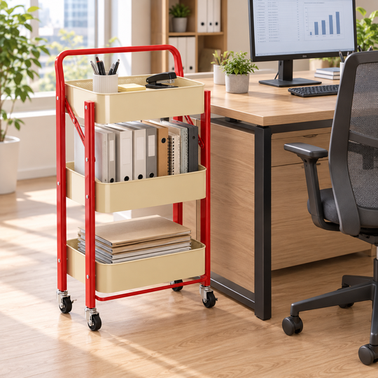 Foldable Three-Tier Trolley - 07-office