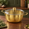 GoldenGlow Hammered Pot